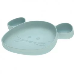 Lassig Vaisselle Enfant Assiette à Compartiments Ventousée En Silicone Bleu