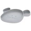 Lassig Vaisselle Enfant Assiette à Compartiments Ventousée En Silicone Gris