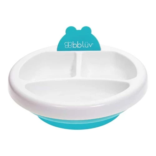 BBluv Vaisselle Enfant Assiette Chauffante à Compartiments Et Ventousée Bleu 2 BBluv Vaisselle Enfant Assiette Chauffante à Compartiments Et Ventousée Bleu – Image 2
