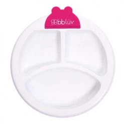 BBluv Vaisselle Enfant Assiette Chauffante à Compartiments Et Ventousée Rose
