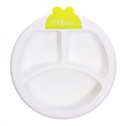 BBluv Vaisselle Enfant Assiette Chauffante à Compartiments Et Ventousée Vert
