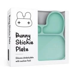We Might Be Tiny Vaisselle Enfant Assiette En Silicone Lapin Menthe -Vaisselle et accessoires de cuisine enfant Soldes assiette en silicone lapin menthe 4