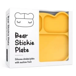 We Might Be Tiny Vaisselle Enfant Assiette En Silicone Ours Jaune -Vaisselle et accessoires de cuisine enfant Soldes assiette en silicone ours jaune 4
