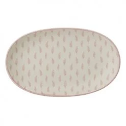 Bloomingville Vaisselle Enfant Assiette Plume Grès Céramique 21,5x13cm