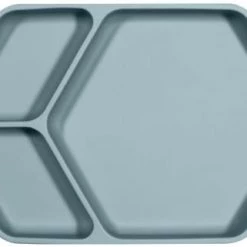 Kindsgut Vaisselle Enfant Assiette Ventouse Carré En Silicone Bleu Aqua
