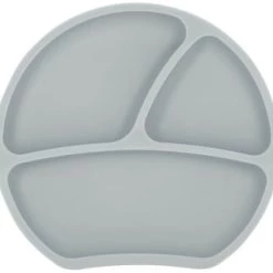 Kindsgut Vaisselle Enfant Assiette Ventouse En Silicone Gris Clair