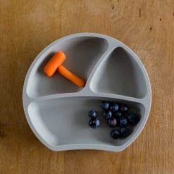 Kindsgut Vaisselle Enfant Assiette Ventouse En Silicone Gris Foncé -Vaisselle et accessoires de cuisine enfant Soldes assiette ventouse en silicone gris fonce 2