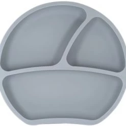 Kindsgut Vaisselle Enfant Assiette Ventouse En Silicone Gris Foncé