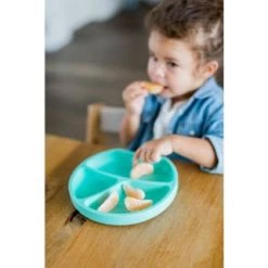 Kindsgut Vaisselle Enfant Assiette Ventouse En Silicone Menthe -Vaisselle et accessoires de cuisine enfant Soldes assiette ventouse en silicone menthe 2
