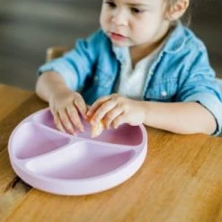 Kindsgut Vaisselle Enfant Assiette Ventouse En Silicone Rose Pâle -Vaisselle et accessoires de cuisine enfant Soldes assiette ventouse en silicone rose pale 2