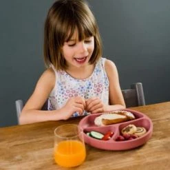 Kindsgut Vaisselle Enfant Assiette Ventouse En Silicone Vieux Rose -Vaisselle et accessoires de cuisine enfant Soldes assiette ventouse en silicone vieux rose 3