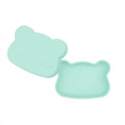 We Might Be Tiny Vaisselle Enfant Boîte à Goûter En Silicone Ours Menthe