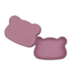 We Might Be Tiny Gourdes Enfant Et Boîtes à Goûter Boîte à Goûter En Silicone Ours Vieux Rose