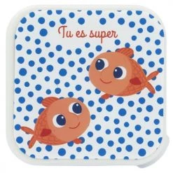 Draeger Paris Gourdes Enfant Et Boîtes à Goûter Boîte À Goûter Petits Poissons Rouges -Vaisselle et accessoires de cuisine enfant Soldes boite a gouter petits poissons rouges 5