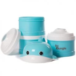 BoJungle Gourdes Enfant Et Boîtes à Goûter Boîte Doseuse De Lait Baleine Bleue
