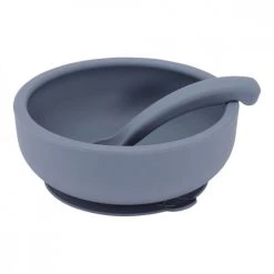 By Lille Vilde Vaisselle Enfant Bol à Ventouse Pour Bébé Silicone Bleu