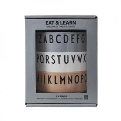 Design Letters Vaisselle Enfant Bols Alphabet Rose Blanc Gris - Lot De 3 -Vaisselle et accessoires de cuisine enfant Soldes bols alphabet rose blanc gris lot de 3 3