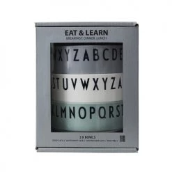 Design Letters Vaisselle Enfant Bols Alphabet Vert Blanc Gris - Lot De 3 -Vaisselle et accessoires de cuisine enfant Soldes bols alphabet vert blanc gris lot de 3 3