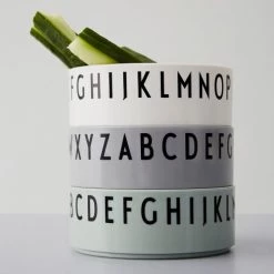 Design Letters Vaisselle Enfant Bols Alphabet Vert Blanc Gris - Lot De 3 -Vaisselle et accessoires de cuisine enfant Soldes bols alphabet vert blanc gris lot de 3 5
