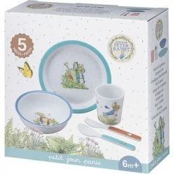 Petit Jour Paris Vaisselle Enfant Coffret 5 Pièces Pierre Lapin Bleu -Vaisselle et accessoires de cuisine enfant Soldes coffret 5 pieces pierre lapin bleu 2