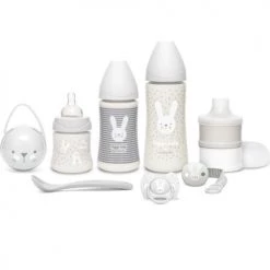 Suavinex Gourdes Enfant Et Boîtes à Goûter Coffret Cadeau De Naissance Welcome Baby Lapin Gris
