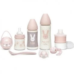 Suavinex Gourdes Enfant Et Boîtes à Goûter Coffret Cadeau De Naissance Welcome Baby Lapin Rose