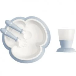 BabyBjörn Vaisselle Enfant Coffret Repas Bébé Bleu Pastel (4 Pièces)