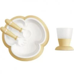 BabyBjörn Vaisselle Enfant Coffret Repas Bébé Jaune Pastel (4 Pièces)