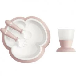 BabyBjörn Vaisselle Enfant Coffret Repas Bébé Rose Pastel (4 Pièces)