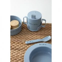 Design Letters Coffret Vaisselle Enfant Bleu -Vaisselle et accessoires de cuisine enfant Soldes coffret vaisselle enfant bleu 3