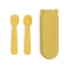We Might Be Tiny Vaisselle Enfant Couverts Bébé En Silicone Jaune