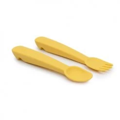 We Might Be Tiny Vaisselle Enfant Couverts Bébé En Silicone Jaune -Vaisselle et accessoires de cuisine enfant Soldes couverts bebe en silicone jaune 2