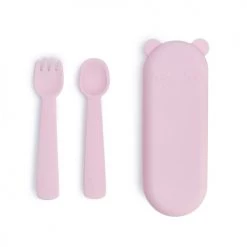 We Might Be Tiny Vaisselle Enfant Couverts Bébé En Silicone Rose