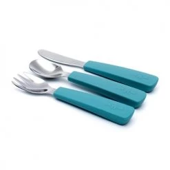 We Might Be Tiny Vaisselle Enfant Couverts Enfant En Silicone Bleu -Vaisselle et accessoires de cuisine enfant Soldes couverts enfant en silicone bleu 2