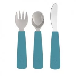 We Might Be Tiny Vaisselle Enfant Couverts Enfant En Silicone Bleu