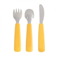 We Might Be Tiny Vaisselle Enfant Couverts Enfant En Silicone Jaune -Vaisselle et accessoires de cuisine enfant Soldes couverts enfant en silicone jaune 3