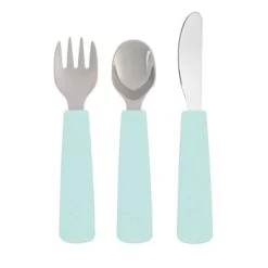 We Might Be Tiny Vaisselle Enfant Couverts Enfant En Silicone Brique -Vaisselle et accessoires de cuisine enfant Soldes couverts enfant en silicone menthe 2