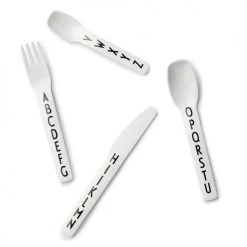 Design Letters Vaisselle Enfant Couverts Enfants Alphabet Blanc -Vaisselle et accessoires de cuisine enfant Soldes couverts enfants alphabet blanc 6