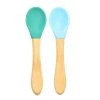 Minikoioi Vaisselle Enfant Cuillères Bébé Saines En Bambou / Silicone