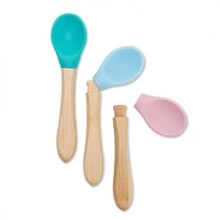 Minikoioi Vaisselle Enfant Cuillères Bébé Saines En Bambou / Silicone -Vaisselle et accessoires de cuisine enfant Soldes cuilleres bebe saines en bambou silicone 4