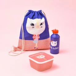 Draeger Paris Gourdes Enfant Et Boîtes à Goûter Gourde Inox Enfant - Petit Chaton - Bleu -Vaisselle et accessoires de cuisine enfant Soldes gourde inox enfant petit chaton bleu 2