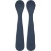 Jollein Vaisselle Enfant Lot De 2 Cuillères En Silicone Jeans Blue