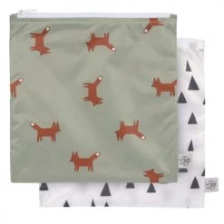 Lassig Gourdes Enfant Et Boîtes à Goûter Lot De 2 Pochettes à Snack Renard