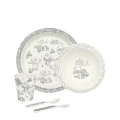 Mathilde M Vaisselle Enfant Mon Premier Coffret Repas En Bambou Ourson Royal