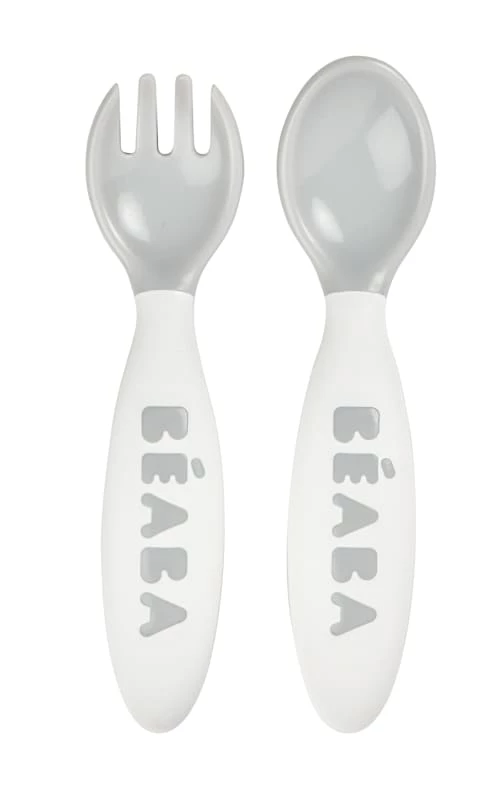 Béaba Vaisselle Enfant Set 2 Couverts Ergonomiques 2ème âge Grey 1 Béaba Vaisselle Enfant Set 2 Couverts Ergonomiques 2ème âge Grey