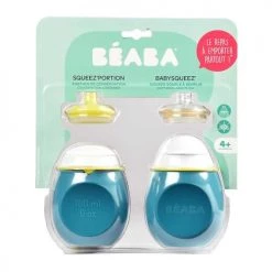 Béaba Vaisselle Enfant Set BabySqueez' 2 En 1 & Squeez'Portion 180ml Blue -Vaisselle et accessoires de cuisine enfant Soldes set babysqueez 2 en 1 squeez portion 180ml blue 4