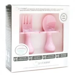 Grabease Vaisselle Enfant Set De 2 Couverts D'apprentissage Ergonomiques Rose Clair -Vaisselle et accessoires de cuisine enfant Soldes set de 2 couverts d apprentissage ergonomiques rose clair 5