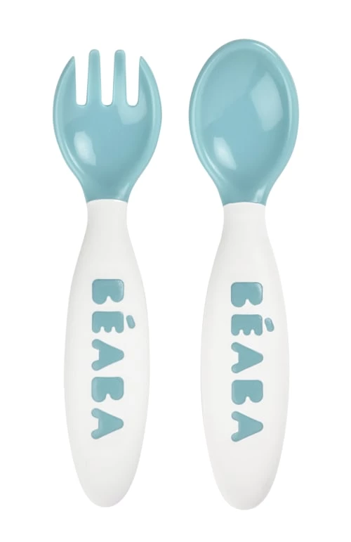 Béaba Vaisselle Enfant Set De 2 Couverts Ergonomiques 2ème âge Blue 1 Béaba Vaisselle Enfant Set De 2 Couverts Ergonomiques 2ème âge Blue