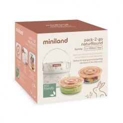 Miniland Gourdes Enfant Et Boîtes à Goûter Set De 2 Récipients En Verre Avec Sac Isotherme Ambre -Vaisselle et accessoires de cuisine enfant Soldes set de 2 recipients en verre avec sac isotherme ambre 2