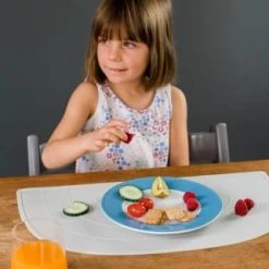 Kindsgut Accessoires De Cuisine Enfant Set De Table Arc-en-ciel En Silicone Gris Clair -Vaisselle et accessoires de cuisine enfant Soldes set de table arc en ciel en silicone gris clair 3